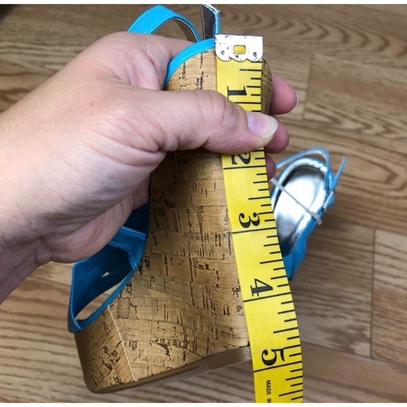 New STYLUXE Mummy Blue Turquoise Cork Wedge with Silver – Size 8.5 - Picture 6 of 7